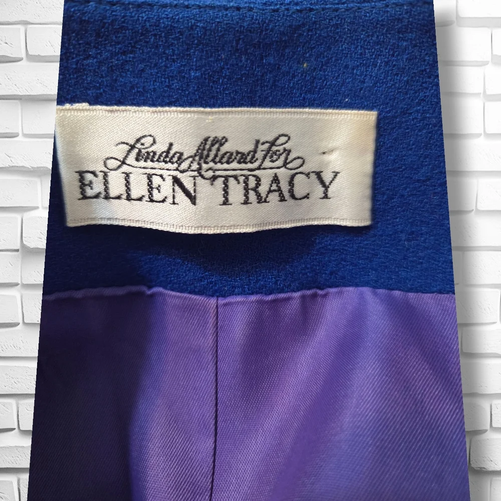 💙 VINTAGE ELLEN TRACY Royal Blue Power Suit - Size 8 - Picture 6 of 7